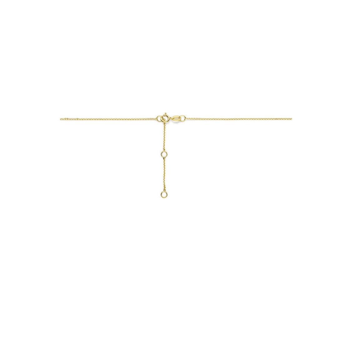 14k Geelgouden Kindercollier met Roze Emaille Hartje