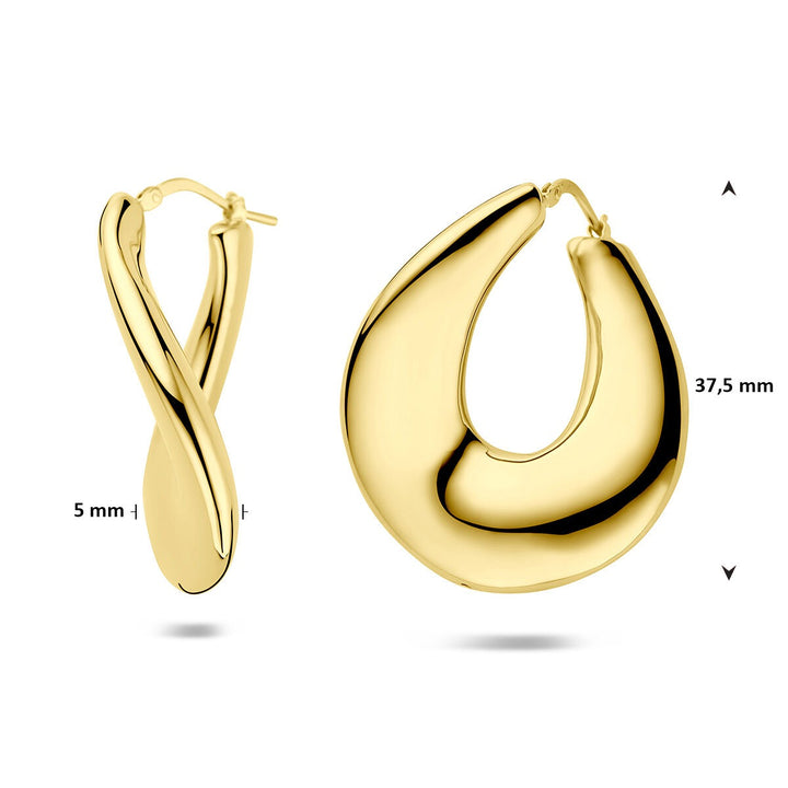 Verguld zilveren oorringen 37,5 mm – elegante statement in goudkleur