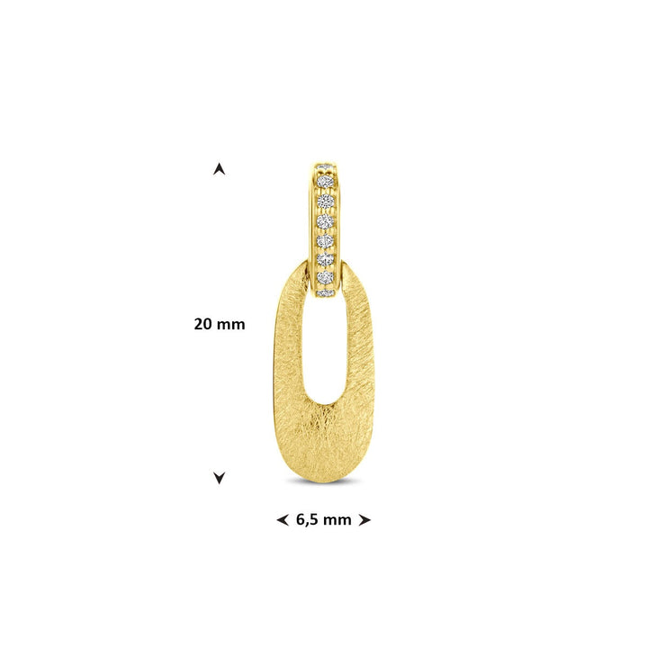 14k geelgouden hanger met diamant briljant geslepen 0.03ct h si 20 mm