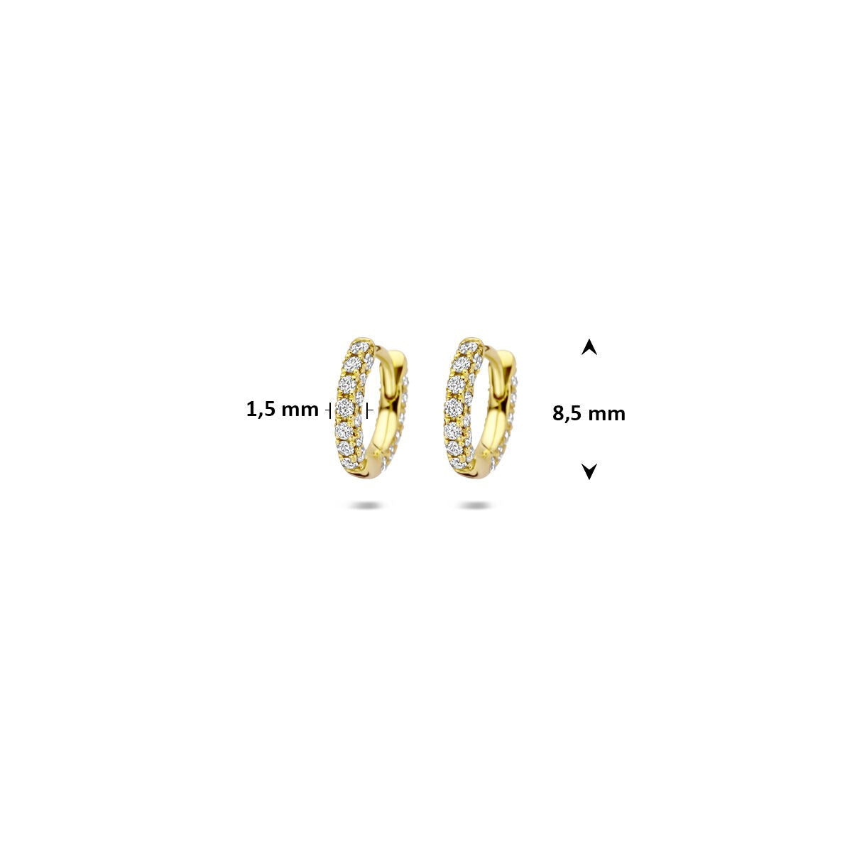 14k Geelgouden klapoorringen met lab grown diamanten – briljant geslepen