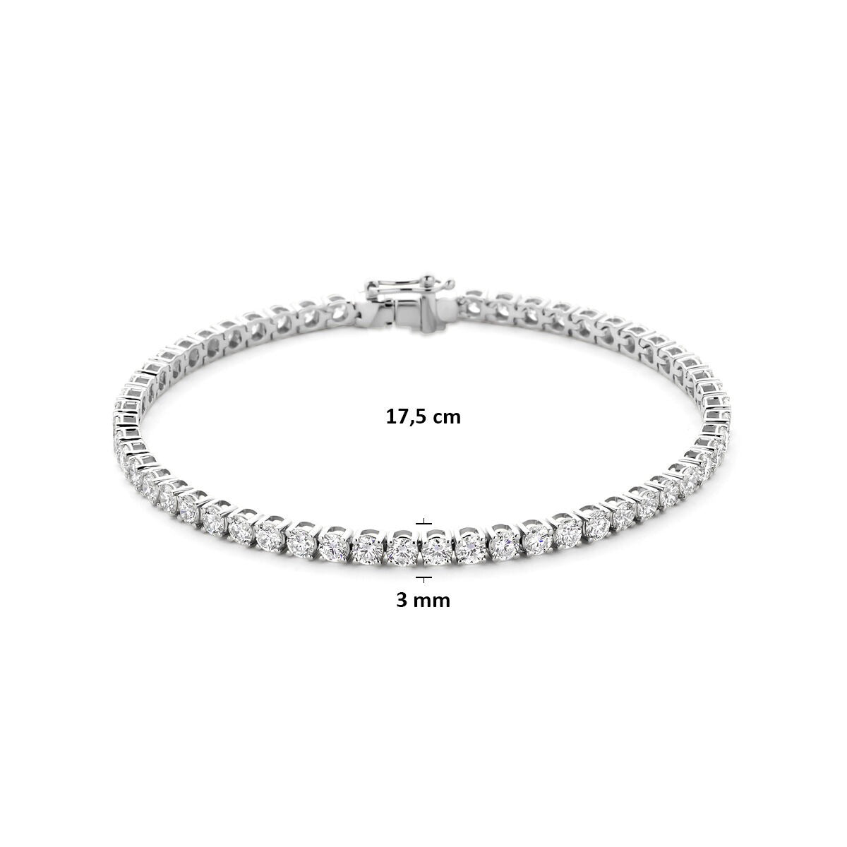 14k Witgouden tennis armband met lab grown diamant