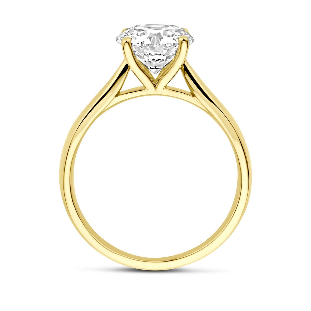 14k Geelgouden ring met 2.00ct lab grown diamant
