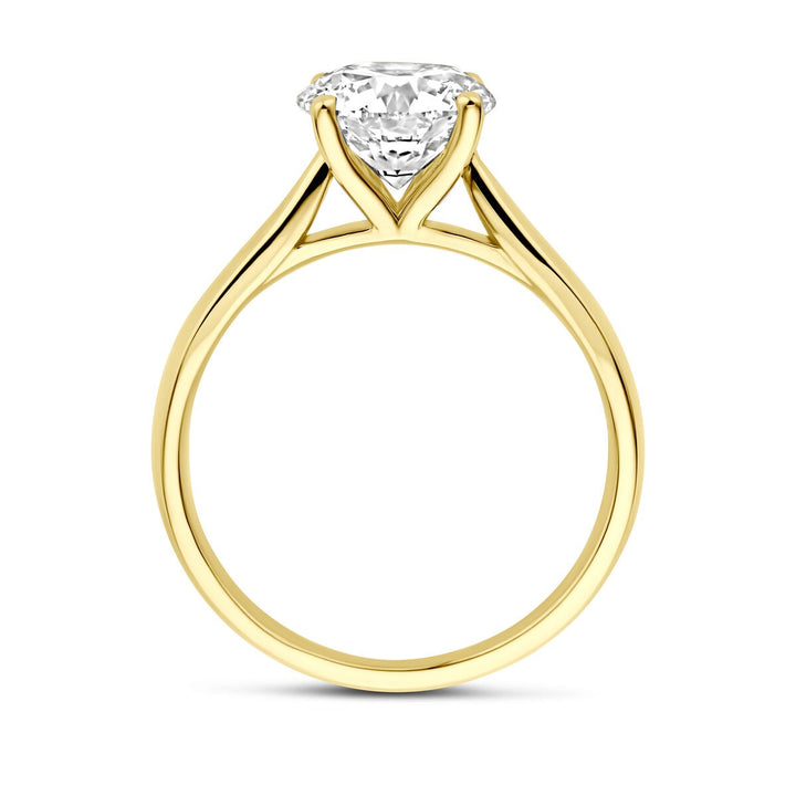 14k Geelgouden ring met 2.00ct lab grown diamant