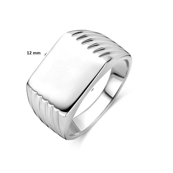 Zilveren heren zegelring – Gerhodineerd graveerring