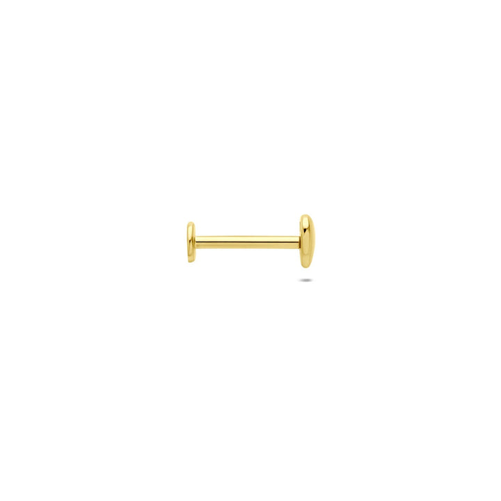 9k geelgouden piercing met hartje en zirkonia