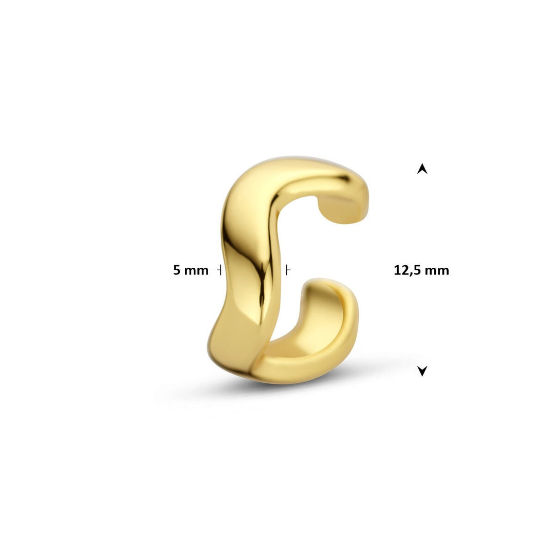 Verguld zilveren ear cuff – verfijnd gouden detail zonder piercing