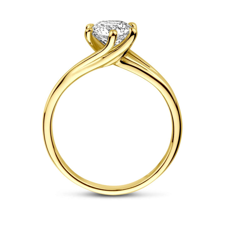 14k Geelgouden ring met 1.00ct lab grown diamant