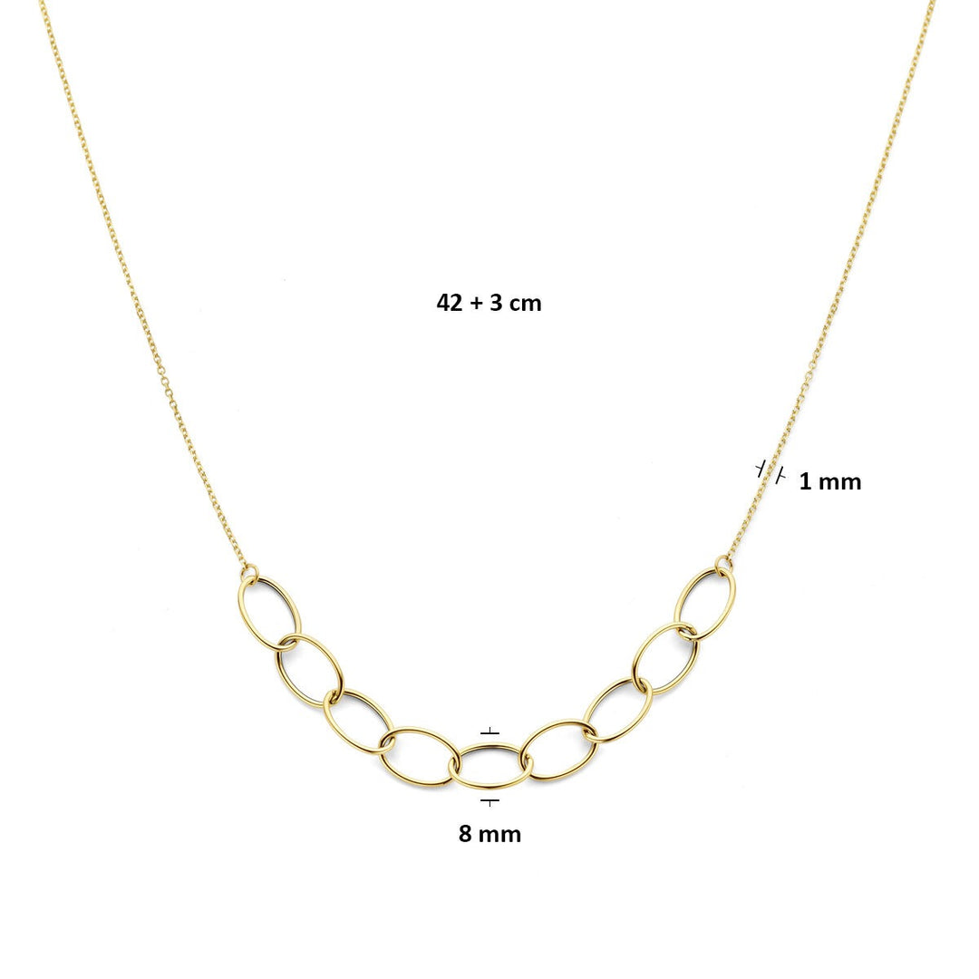 14k Geelgouden anker collier dames