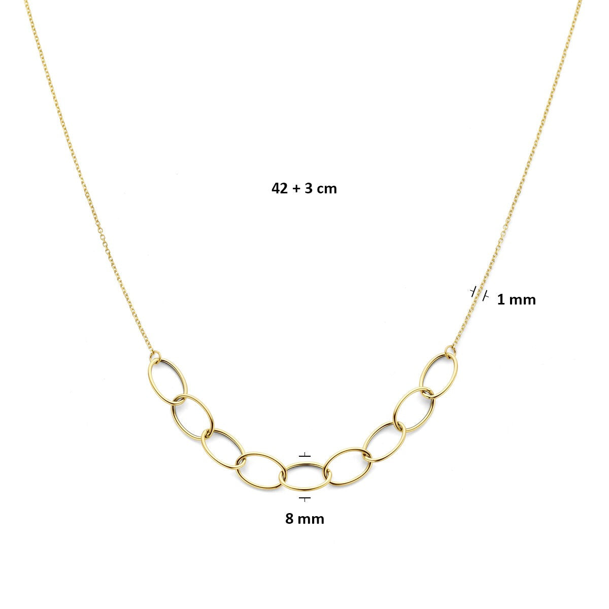 14k Geelgouden anker collier dames