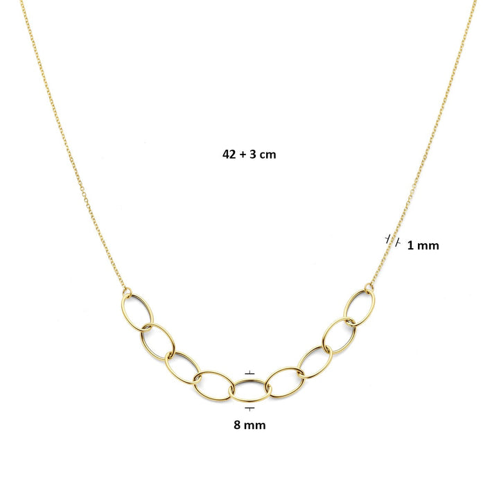 14k Geelgouden anker collier dames