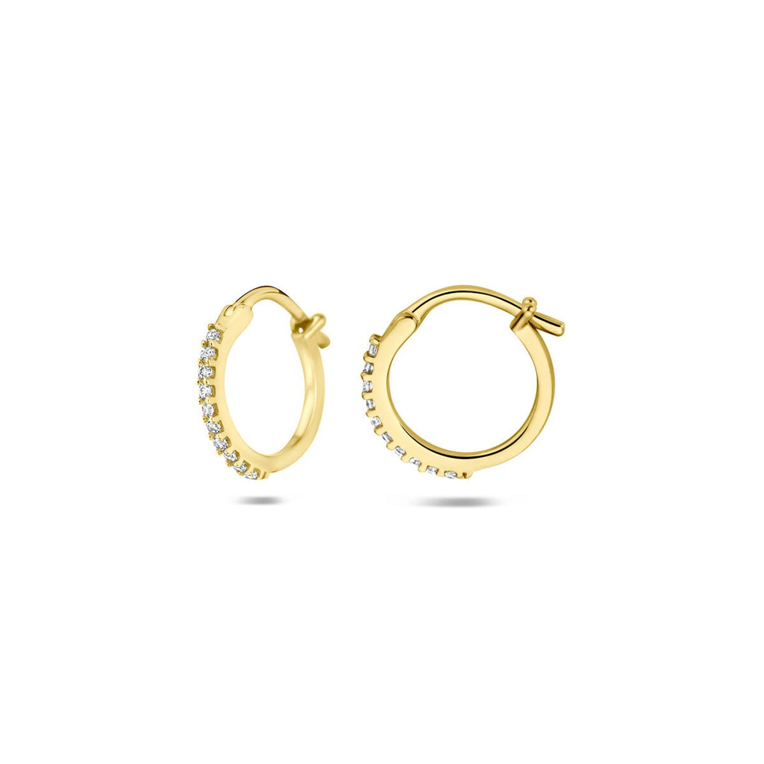14k Geelgouden oorringen met zirkonia