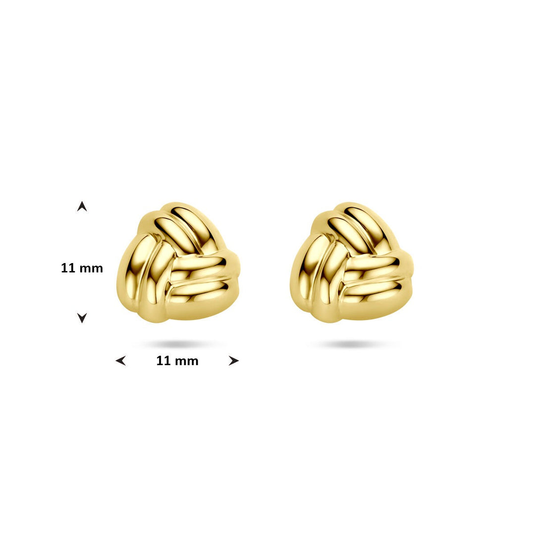 14k Geelgouden oorknoppen dames 11 mm