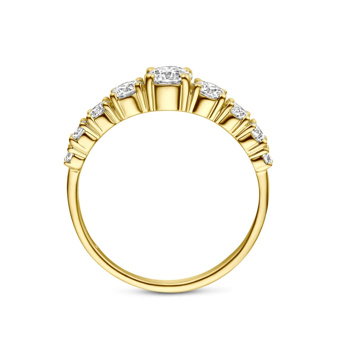 14k Geelgouden ring met lab grown diamant
