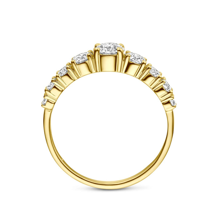 14k Geelgouden ring met lab grown diamant