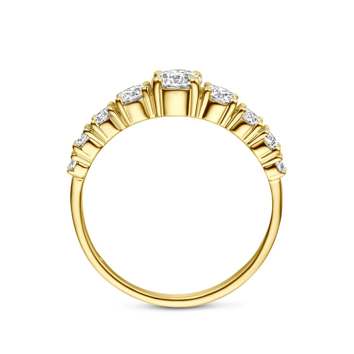 14k Geelgouden ring met lab grown diamant