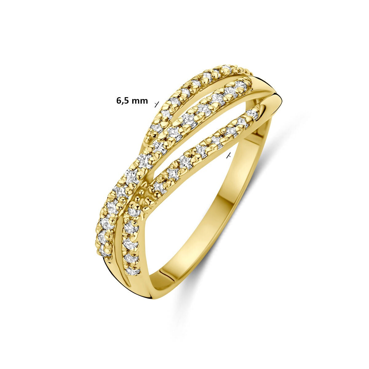 14k Geelgouden ring met lab grown diamant