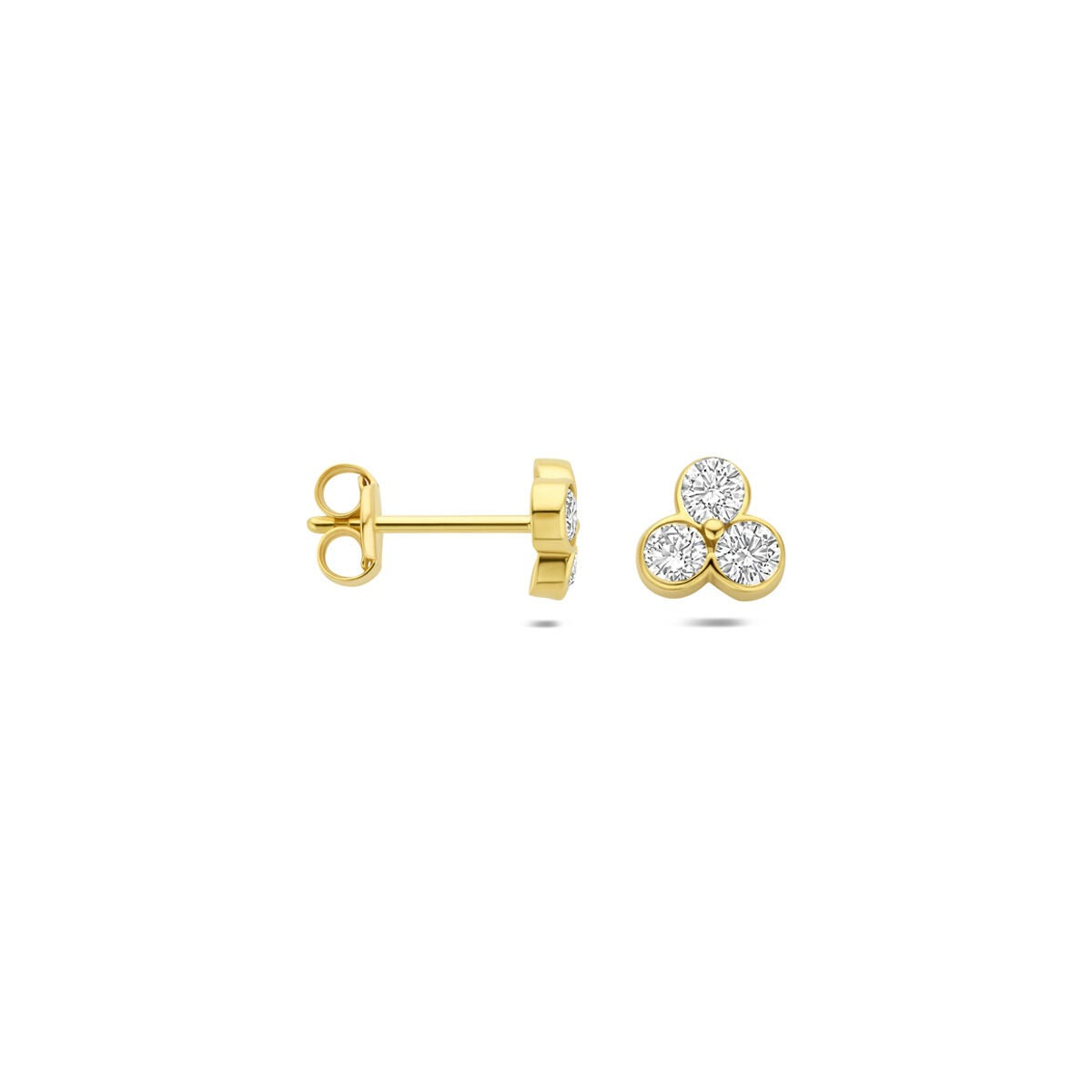 14k geelgouden oorknoppen met lab grown diamant 0,52 ct