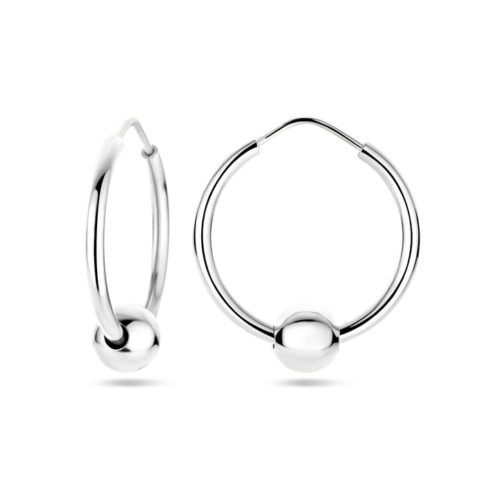 Zilveren oorringen met bolletje – gerhodineerd 925 zilver