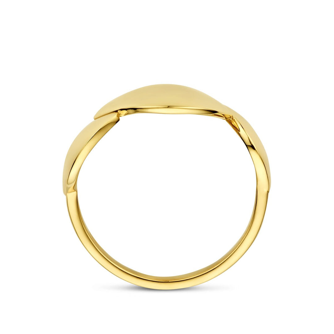 14k Geelgouden dames ring met brede band