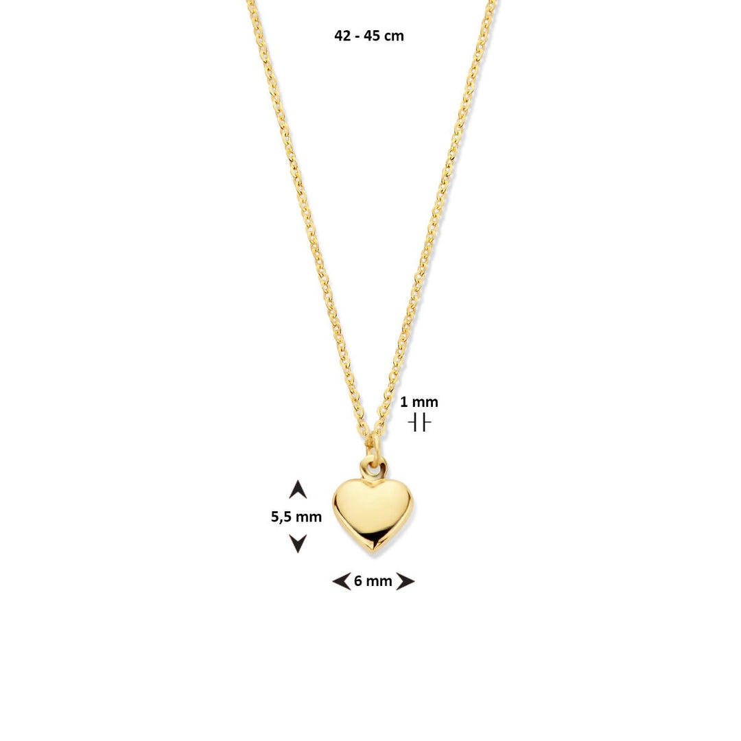 9k Geel Collier Hartje