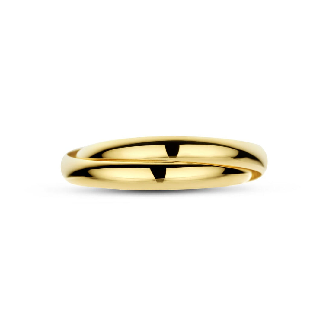 14k Geelgouden dames ring met dubbele band van 2,7 mm