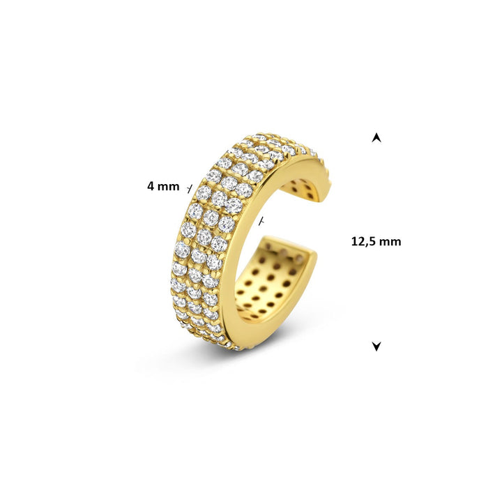 Verguld zilveren ear cuff met zirkonia – subtiele glamour zonder piercing