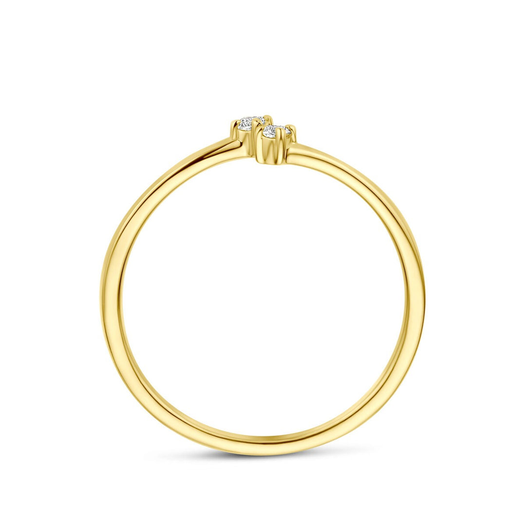 14k Geelgouden Ring met Diamant 0,05 ct