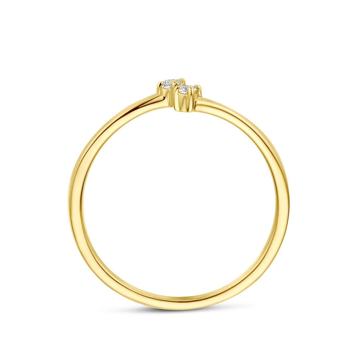 14k Geelgouden Ring met Diamant 0,05 ct