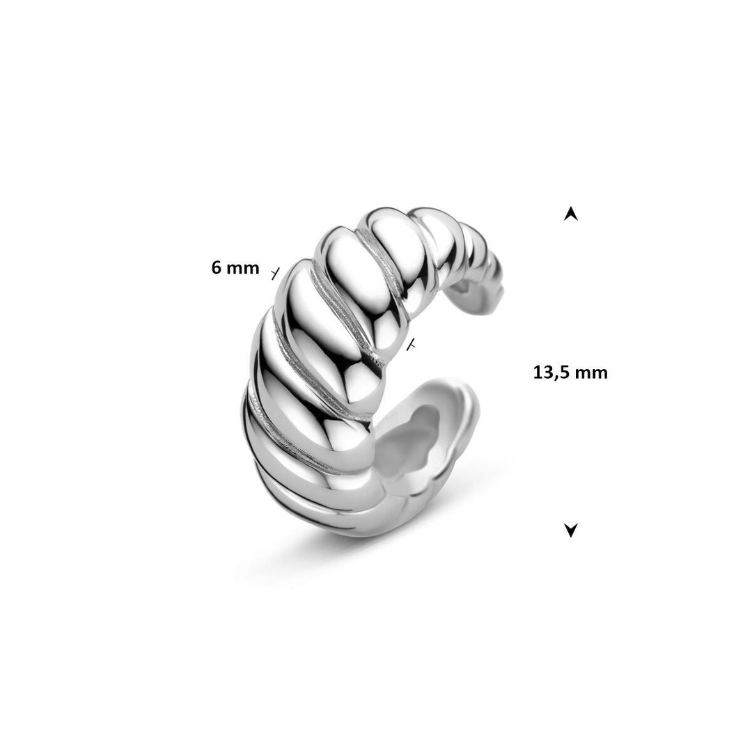 Zilveren ear cuff – gerhodineerd 925, 13.5x6mm