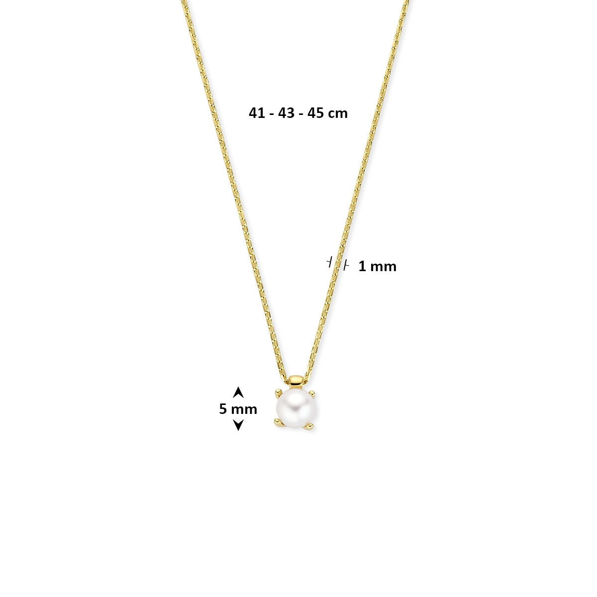 14k Geelgouden parel collier dames
