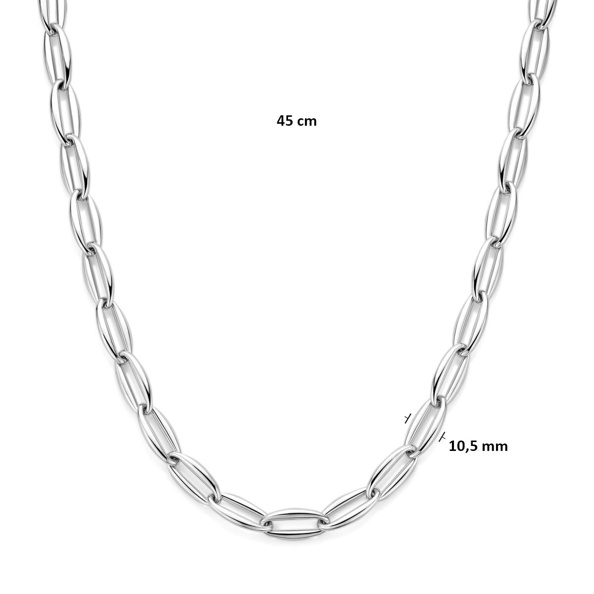 Gerhodineerd zilveren anker ketting zonder hanger 925