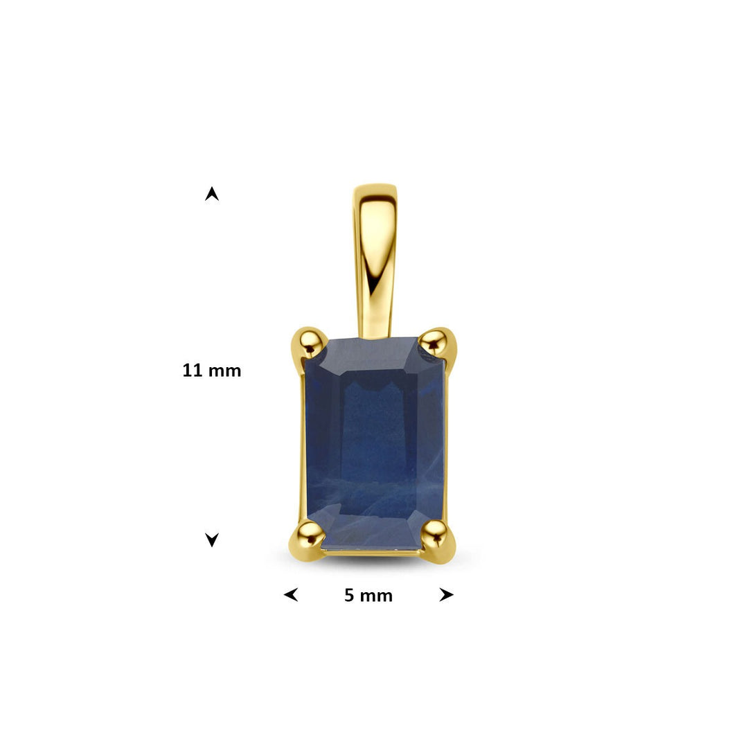 14k Geelgouden Hanger met Saffier