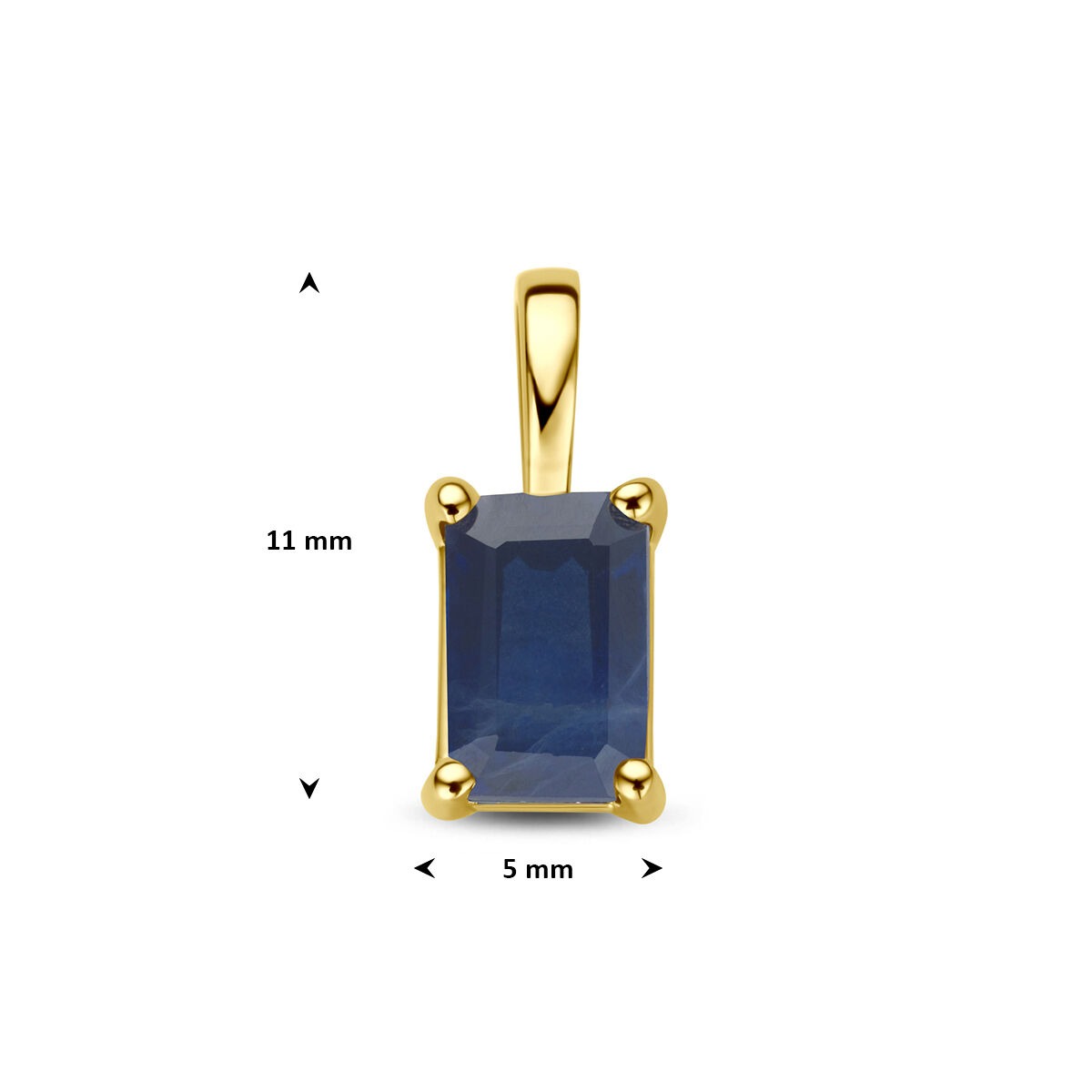 14k Geelgouden Hanger met Saffier