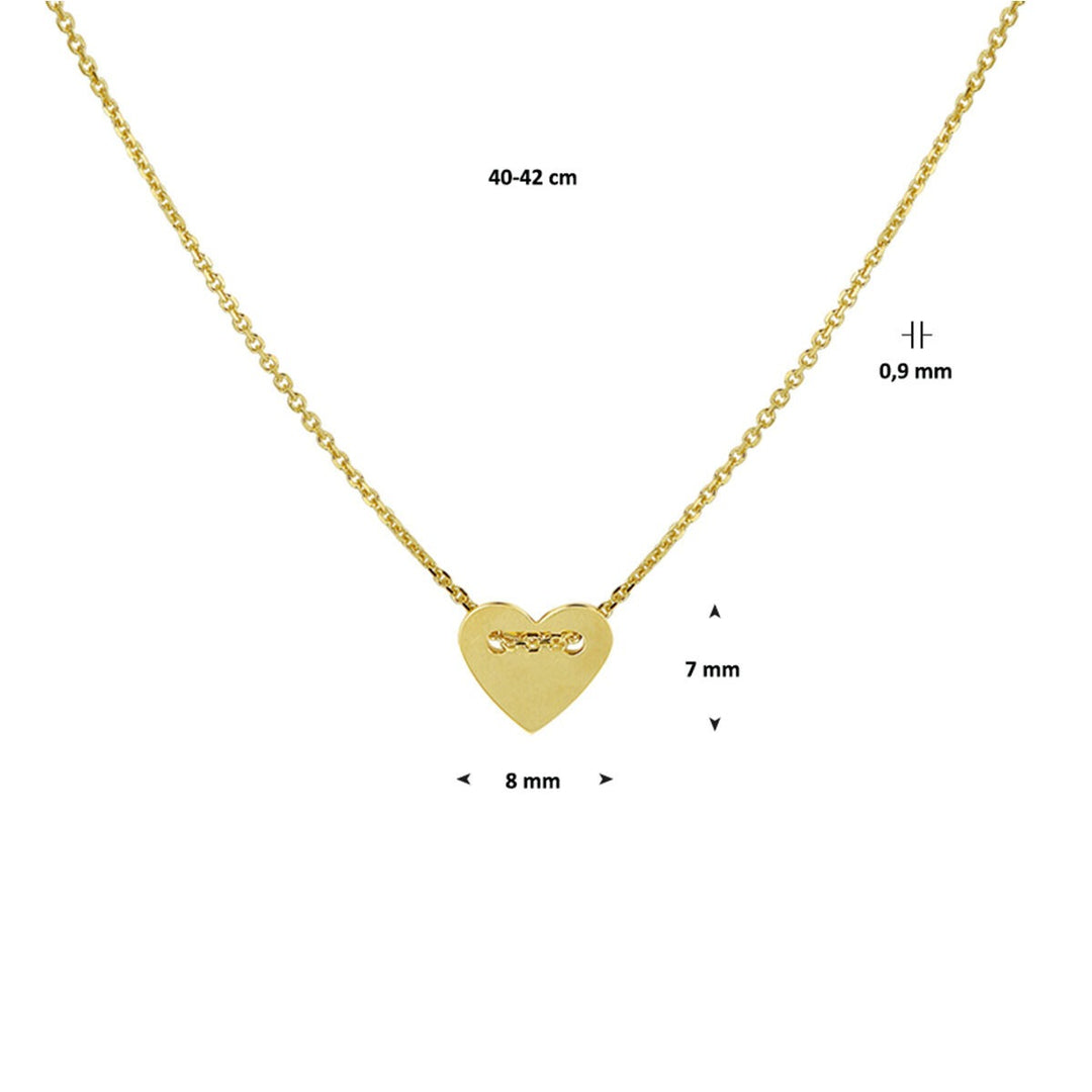 engraving necklace heart 40 - 42 cm 14K yellow gold