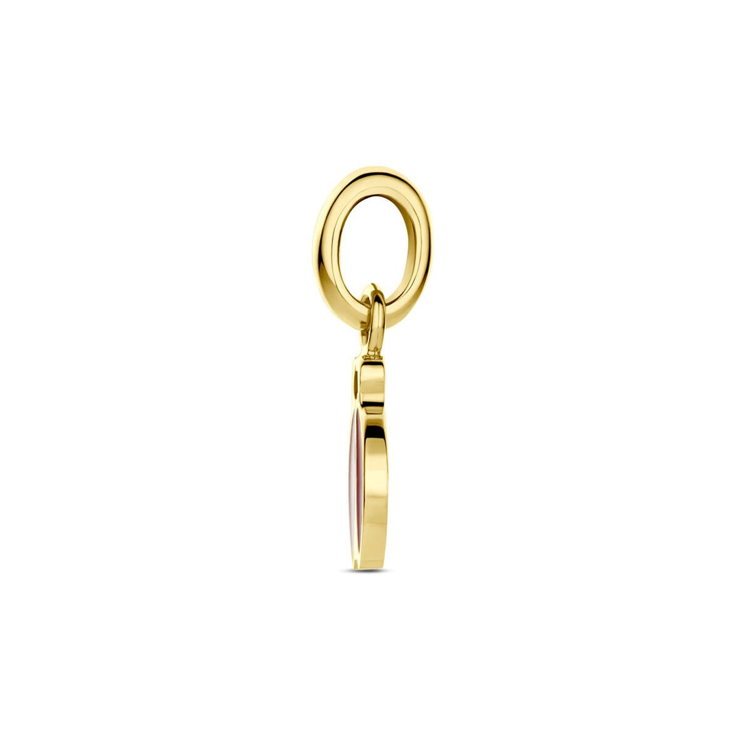 14k Geelgouden lieveheersbeestje hanger met emaille
