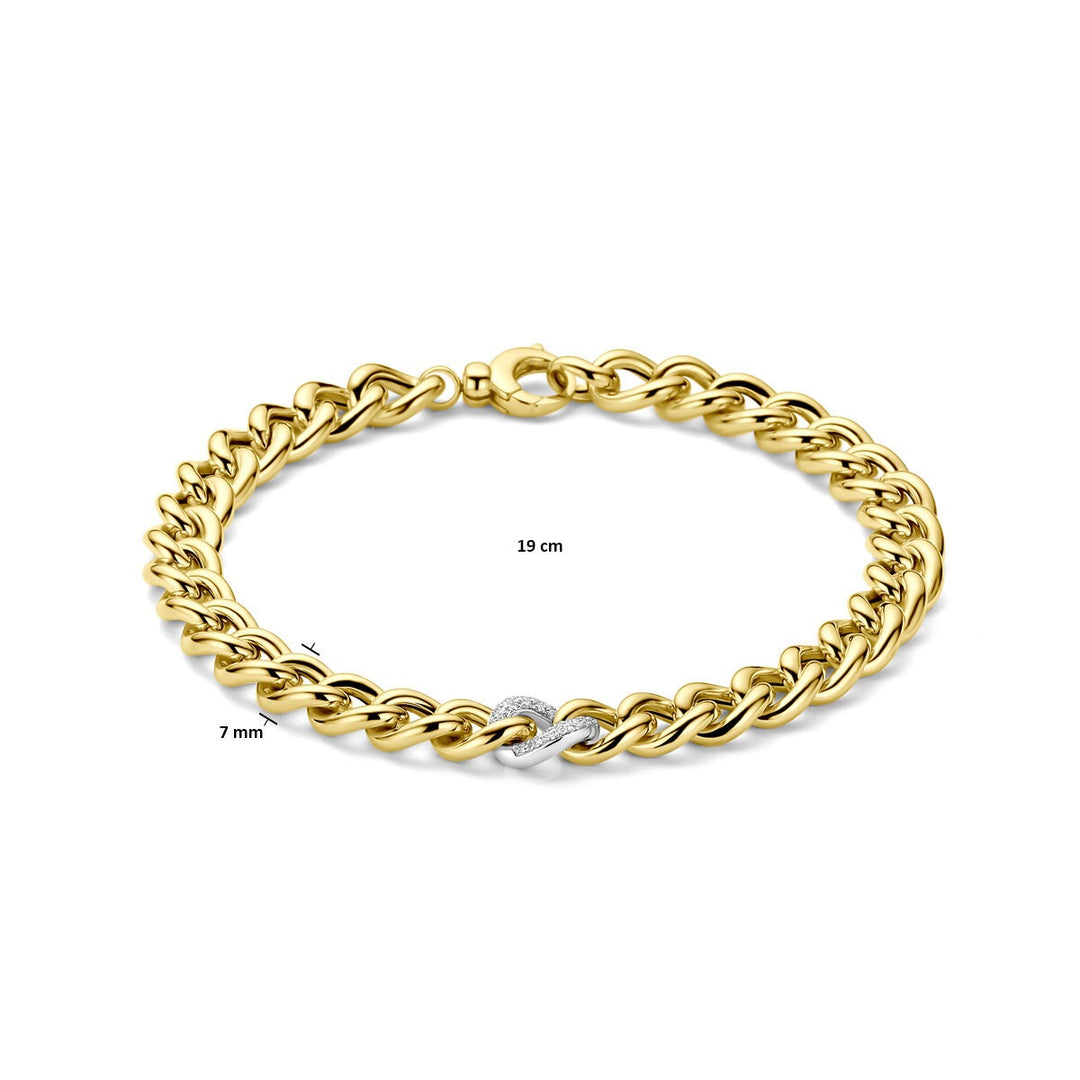 14k Bicolor Geel- en Witgouden Armband met Diamant