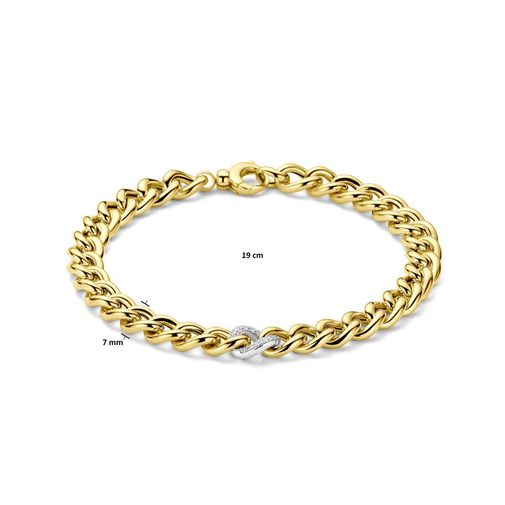 14k Bicolor Geel- en Witgouden Armband met Diamant