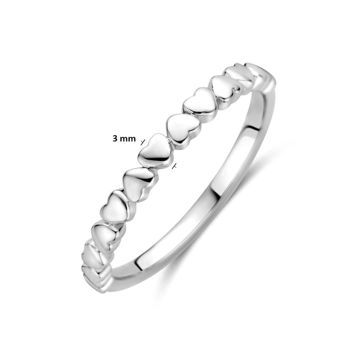 Gerhodineerd 925 zilveren ring met hartje