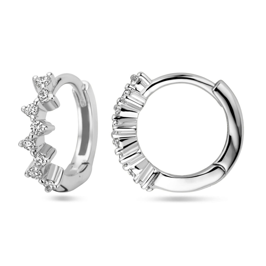 drop earrings zirconia silver rhodium plated