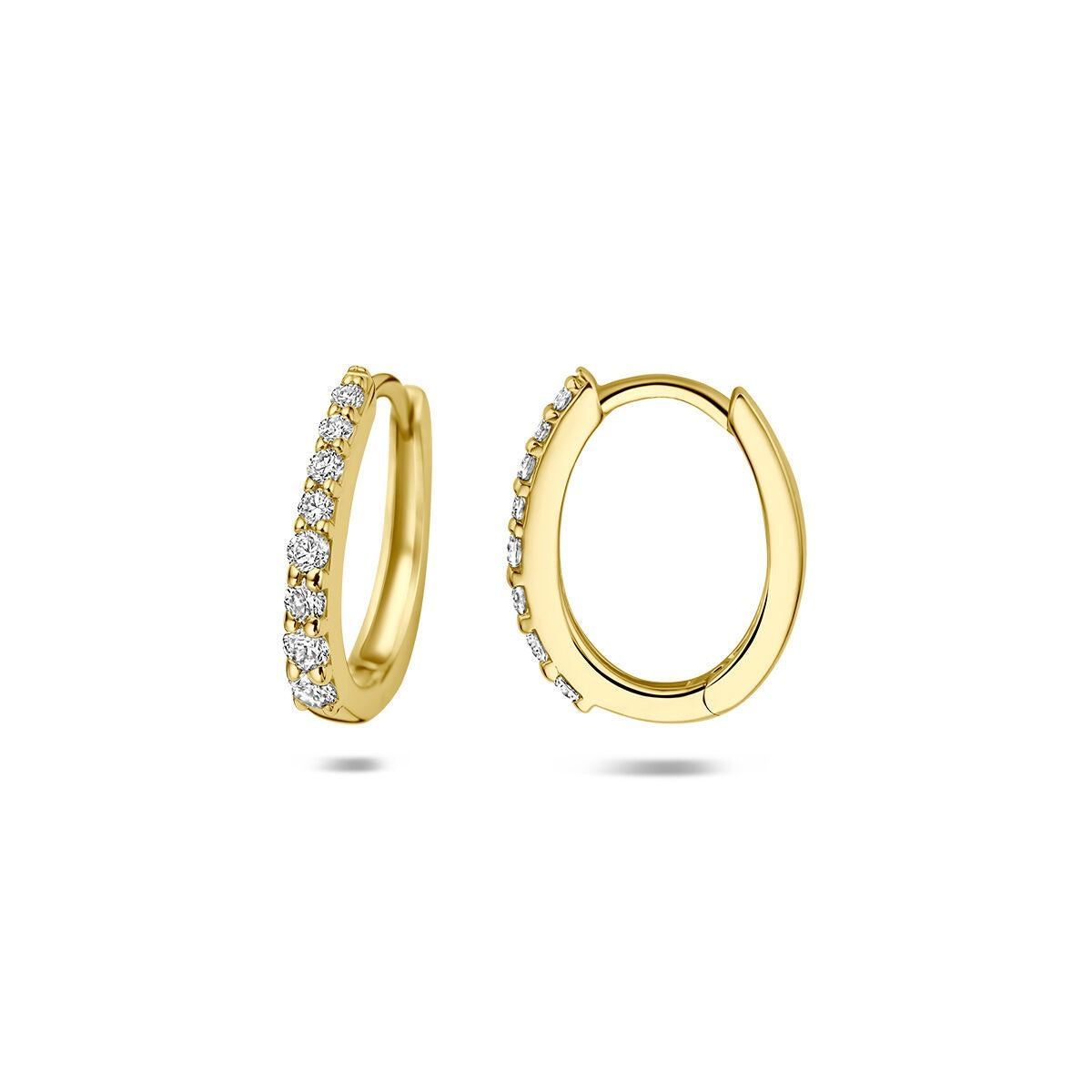14k Geelgouden klapoorringen met lab grown diamant