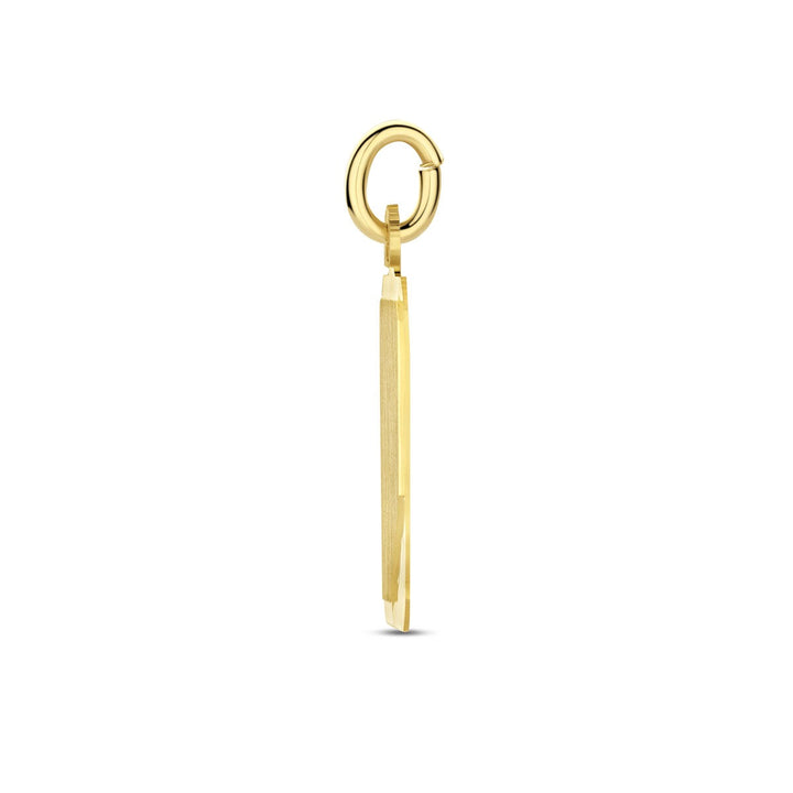 9k Geelgouden graveerhanger rechthoek