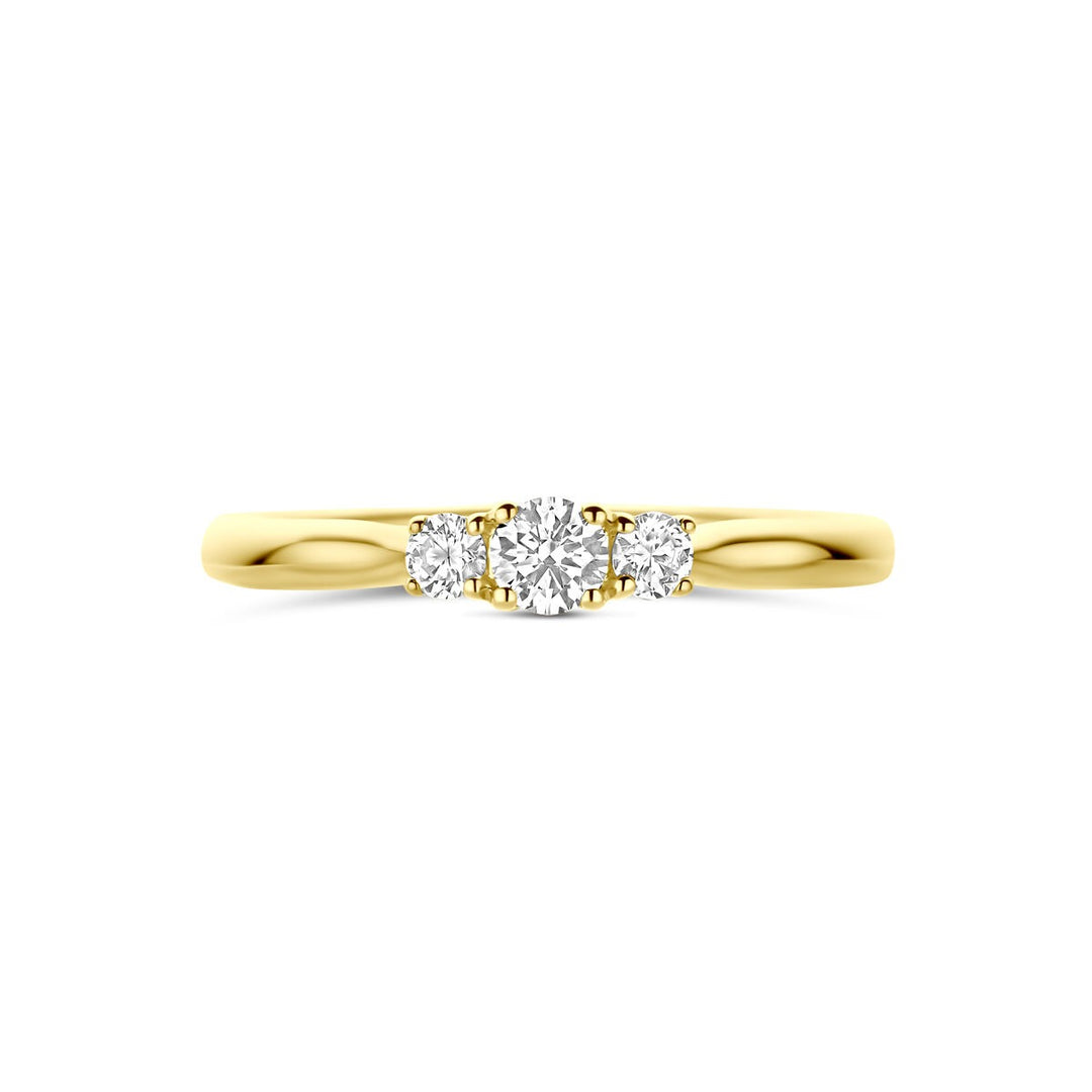 14k Geelgouden ring met 0.26ct lab grown diamant