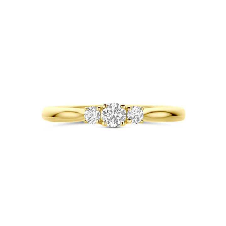 14k Geelgouden ring met 0.26ct lab grown diamant