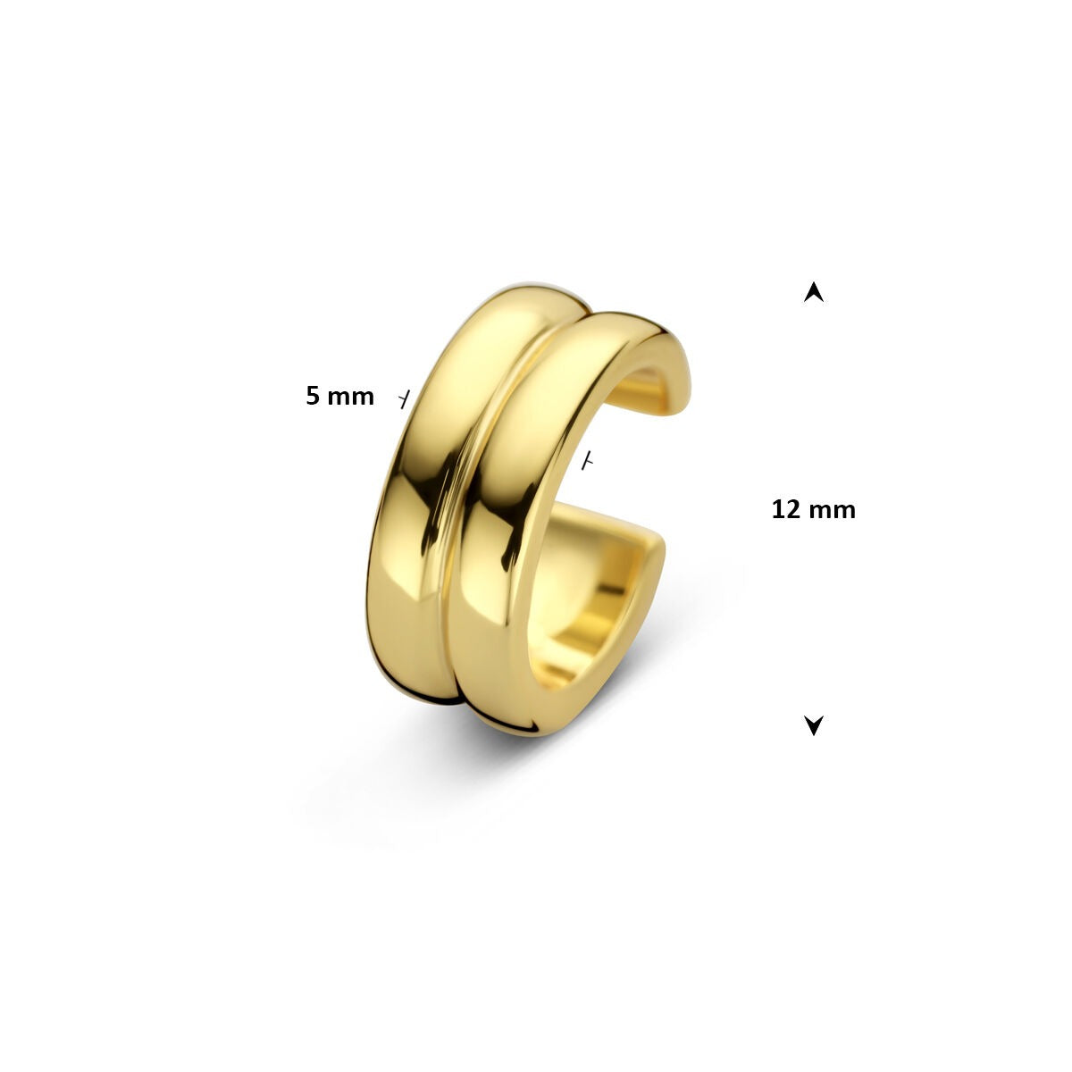 Verguld zilveren ear cuff – stijlvolle gouden touch zonder piercing
