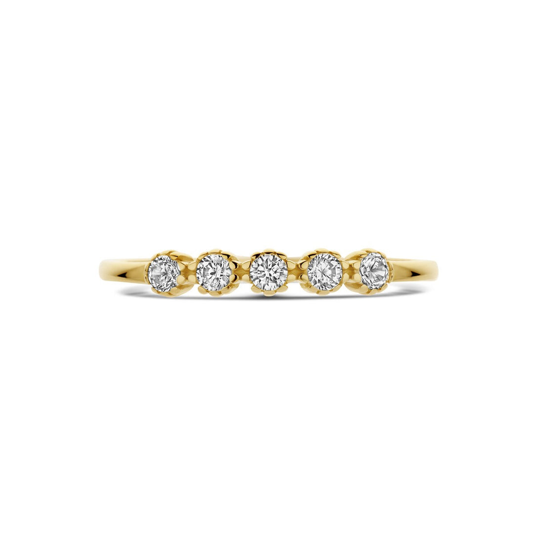9k Geelgouden ring met zirkonia