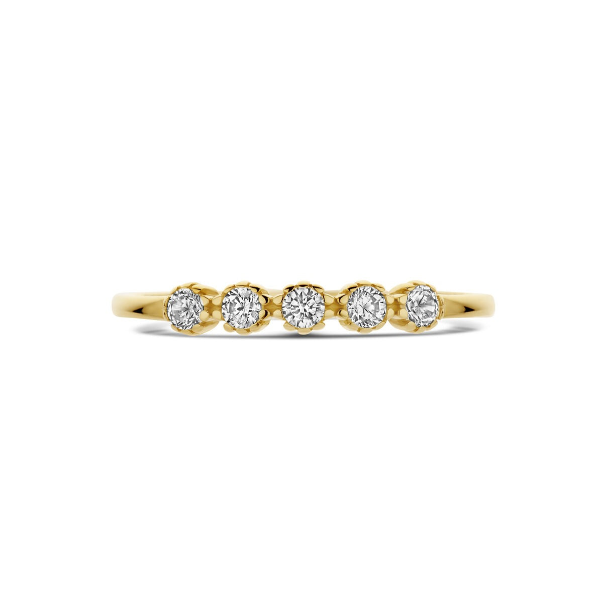 9k Geelgouden ring met zirkonia