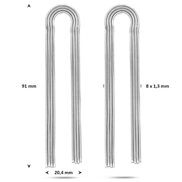 Zilveren oorhangers schakelmotief – gerhodineerd 925 zilver 91 mm