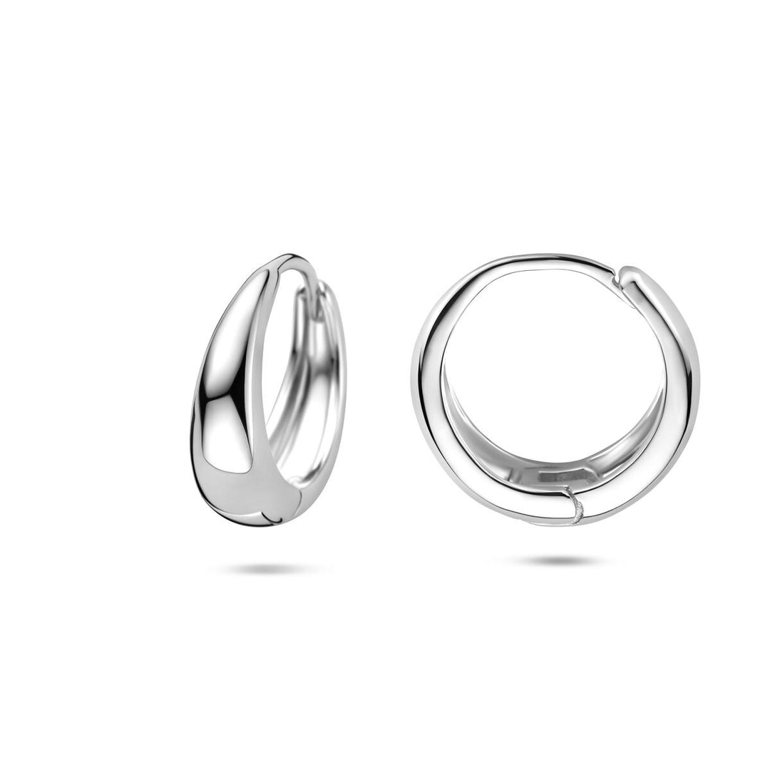 Zilveren dames oorringen gerhodineerd 14x5mm
