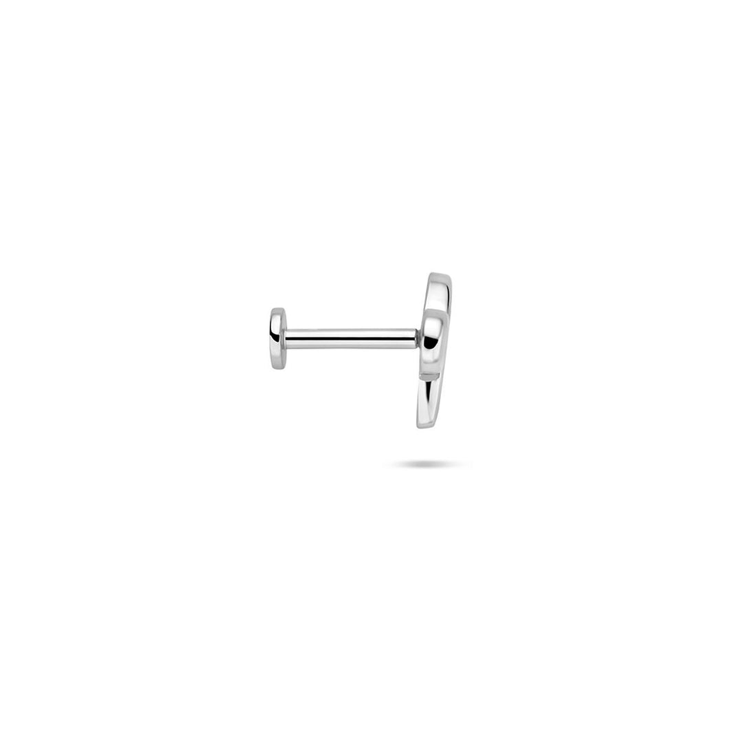 Zilveren flat back piercing strikje – gerhodineerd 925