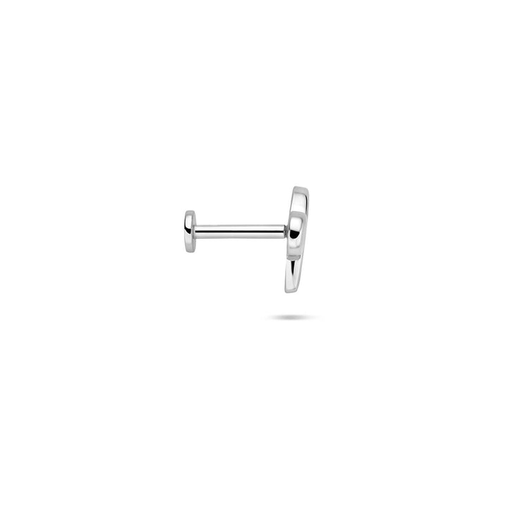 Zilveren flat back piercing strikje – gerhodineerd 925